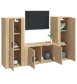 Ensemble de meubles TV 3 pcs Chêne sonoma Bois d'ingénierie