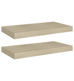 Étagères murales flottantes 2 pcs chêne 50x23x3,8 cm MDF