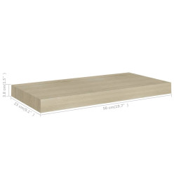 Étagères murales flottantes 2 pcs chêne 50x23x3,8 cm MDF