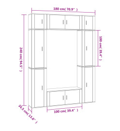 Ensemble de meubles TV 8 pcs Chêne sonoma Bois d'ingénierie