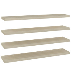 Étagères murales flottantes 4 pcs chêne 120x23,5x3,8 cm MDF