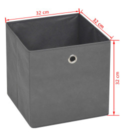 Boîte de rangement 4 pcs Tissu non-tissé 32x32x32 cm Gris