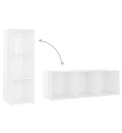 Meubles TV 2 pcs Blanc brillant 107x35x37 cm Aggloméré