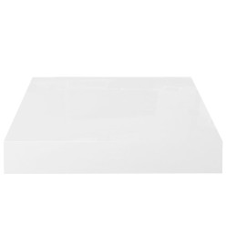 Étagère murale flottante 4 pcs Blanc brillant 23x23,5x3,8cm MDF