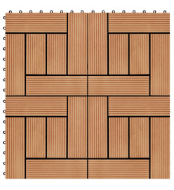 Carreaux de terrasse 22 pcs 30 x 30 cm 2 m² WPC Teck