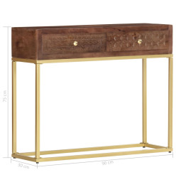 Table console 90 x 30 x 75 cm Bois de manguier massif