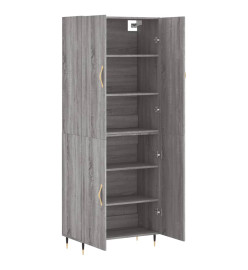 Buffet haut Sonoma gris 69,5x34x180 cm Bois d'ingénierie
