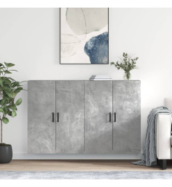 Armoires murales 2 pcs gris béton 69,5x34x90 cm
