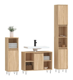 Ensemble de meubles de salle de bain 3 pcs chêne sonoma