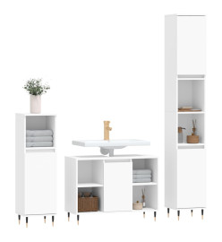 Ensemble de meubles salle de bain 3 pcs blanc bois d'ingénierie