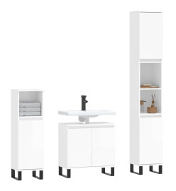 Ensemble de meubles de salle de bain 3 pcs blanc brillant