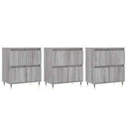 Buffets 3 pcs Sonoma gris Bois d'ingénierie