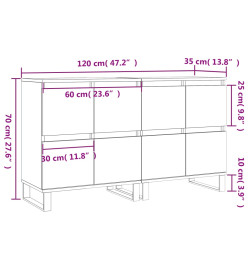 Buffets 2 pcs chêne marron bois d'ingénierie