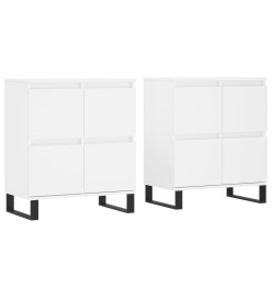 Buffets 2 pcs blanc bois d'ingénierie