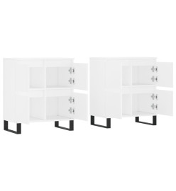 Buffets 2 pcs blanc bois d'ingénierie
