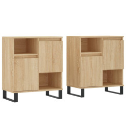 Buffets 2 pcs chêne sonoma bois d'ingénierie