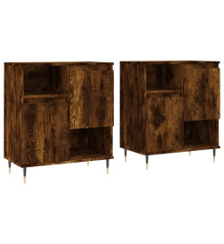 Buffets 2 pcs chêne fumé bois d'ingénierie
