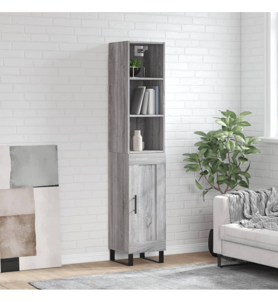 Buffet haut Sonoma gris 34,5x34x180 cm Bois d'ingénierie Buffet haut Sonoma gris 34,5x34x180 cm Bois d'ingénierie