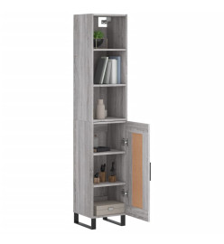 Buffet haut Sonoma gris 34,5x34x180 cm Bois d'ingénierie