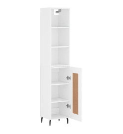 Buffet haut Blanc 34,5x34x180 cm Bois d'ingénierie
