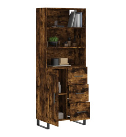 Buffet haut Chêne fumé 69,5x34x180 cm Bois d'ingénierie