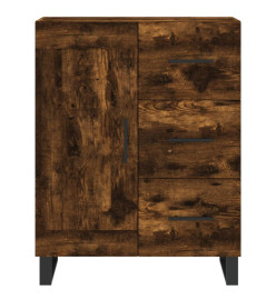 Buffet haut Chêne fumé 69,5x34x180 cm Bois d'ingénierie