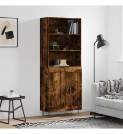 Buffet haut Chêne fumé 69,5x34x180 cm Bois d'ingénierie