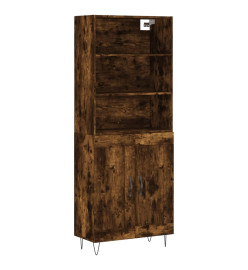 Buffet haut Chêne fumé 69,5x34x180 cm Bois d'ingénierie
