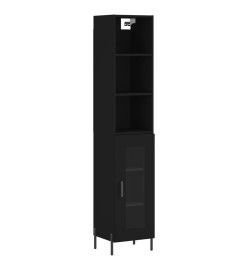 Buffet haut Noir 34,5x34x180 cm Bois d'ingénierie