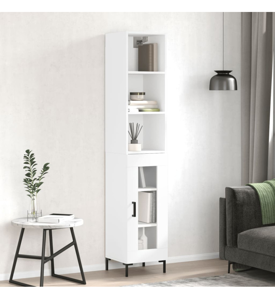 Buffet haut Blanc 34,5x34x180 cm Bois d'ingénierie Buffet haut Blanc 34,5x34x180 cm Bois d'ingénierie