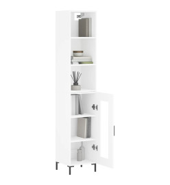 Buffet haut Blanc 34,5x34x180 cm Bois d'ingénierie