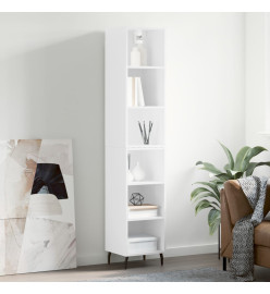 Buffet haut Blanc brillant 34,5x32,5x180 cm Bois d'ingénierie