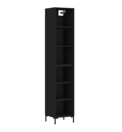 Buffet haut Noir 34,5x32,5x180 cm Bois d'ingénierie