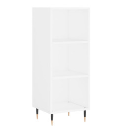 Buffet haut Blanc brillant 34,5x32,5x180 cm Bois d'ingénierie