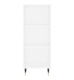 Buffet haut Blanc brillant 34,5x32,5x180 cm Bois d'ingénierie