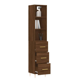 Buffet haut Chêne marron 34,5x34x180 cm Bois d'ingénierie