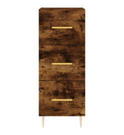 Buffet haut Chêne fumé 34,5x34x180 cm Bois d'ingénierie