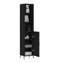 Buffet haut Noir 34,5x34x180 cm Bois d'ingénierie