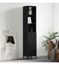 Buffet haut Noir 34,5x34x180 cm Bois d'ingénierie