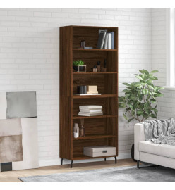 Buffet chêne marron 69,5x32,5x180 cm bois d'ingénierie