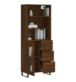 Buffet haut Chêne marron 69,5x34x180 cm Bois d'ingénierie