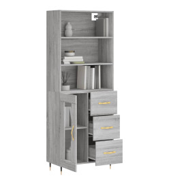 Buffet haut Sonoma gris 69,5x34x180 cm Bois d'ingénierie