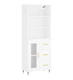 Buffet haut Blanc 69,5x34x180 cm Bois d'ingénierie