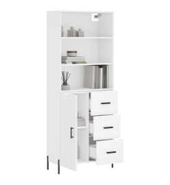 Buffet haut Blanc 69,5x34x180 cm Bois d'ingénierie