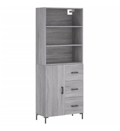 Buffet haut Sonoma gris 69,5x34x180 cm Bois d'ingénierie