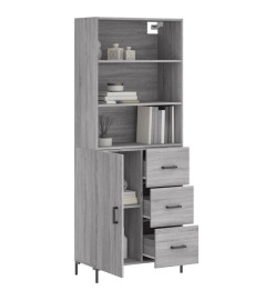 Buffet haut Sonoma gris 69,5x34x180 cm Bois d'ingénierie