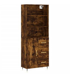 Buffet haut Chêne fumé 69,5x34x180 cm Bois d'ingénierie