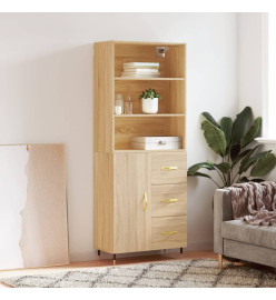 Buffet haut Chêne sonoma 69,5x34x180 cm Bois d'ingénierie