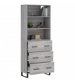 Buffet haut Sonoma gris 69,5x34x180 cm Bois d'ingénierie