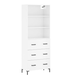 Buffet haut Blanc brillant 69,5x34x180 cm Bois d'ingénierie